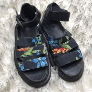 Dr. Martens Blair Black Floral Sandals